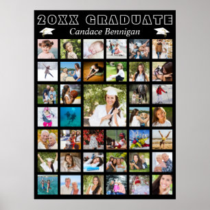 Modern Graduation Party Photo Collage Poster