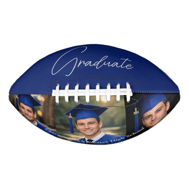 Modern Graduation Party Photo Display American Football (Front)