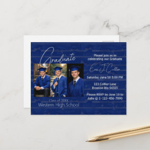 Modern Graduation Party Photo Display Postcard