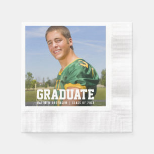 Modern Graduation Party Photo Name Napkin
