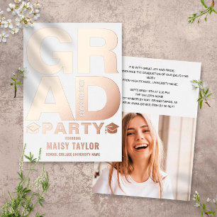 Modern Graduation Party Photo Rose Gold
