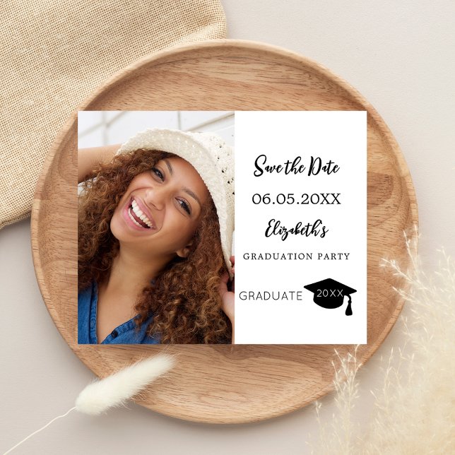 Modern Graduation Party Save the Date card (Creator Uploaded)