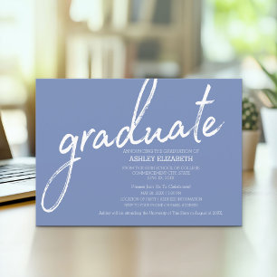 Modern Graduation Party with script & ikat pattern Invitation