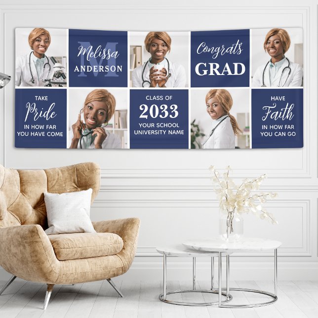 Modern Graduation Personalised Graduate 5 Photo Banner (Creator Uploaded)