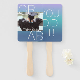 Modern Graduation Photo Bold Party Hand Fan