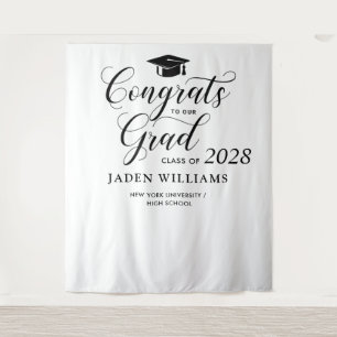 Modern Graduation Photo Booth Backdrop Tapestry