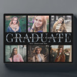 Modern Graduation Photo Collage Chic Keepsake Plaq Plaque<br><div class="desc">Elegant and modern graduation keepsake, this custom name, school, and class of... photo collage design makes a beautiful display for your favourite pictures of your special day. Great gift for your graduate, parents, grandparents, or any other loving family member who is proud of the new grad! This is the pretty...</div>