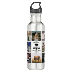 Modern Graduation Photo Collage Instagram Cool 710 Ml Water Bottle