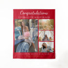 Modern Graduation Photo Collage Red Backdrop