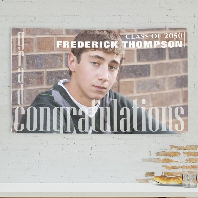 Modern Graduation Photo Congratulations Minimalist Banner (Creator Uploaded)