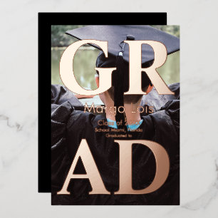 Modern Graduation Photo Gold Bold Pressed 