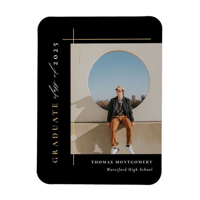 Modern Graduation Photo Magnet (Vertical)
