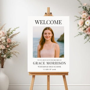 Modern Graduation Photo Welcome Sign