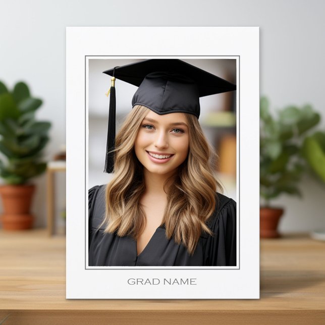 Modern Graduation Photo with Party Invitation (Custom Graduation Announcement and Invitation)