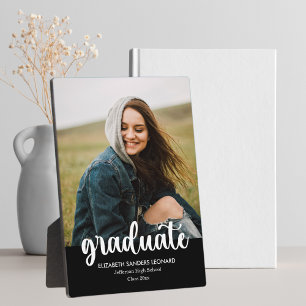 Modern Graduation Photo with White Writing Plaque