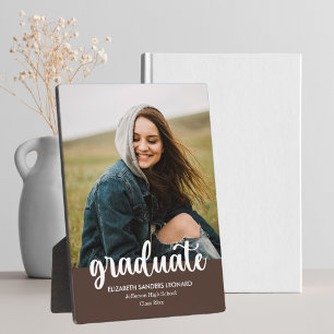 Modern Graduation Photo with White Writing Plaque