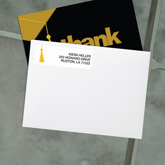 Modern Graduation Return Address Label (Creator Uploaded)