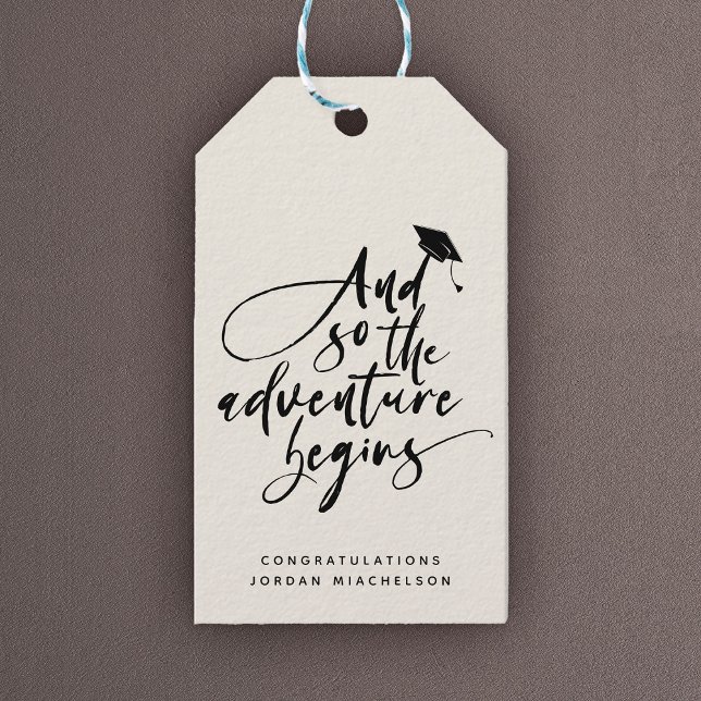 Modern Graduation Script Calligraphy Congrats Grad Gift Tags (Creator Uploaded)