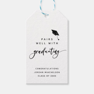 Modern Graduation Script Calligraphy Congrats Grad Gift Tags