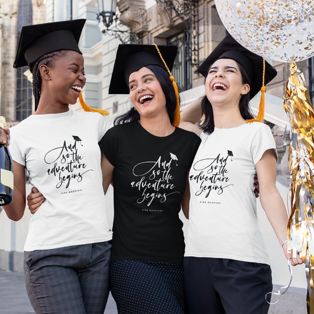 Modern Graduation Script Calligraphy Congrats Grad T-Shirt (Creator Uploaded)