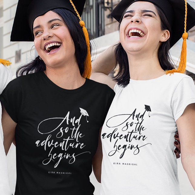Modern Graduation Script Calligraphy Custom Grad T-Shirt (Creator Uploaded)