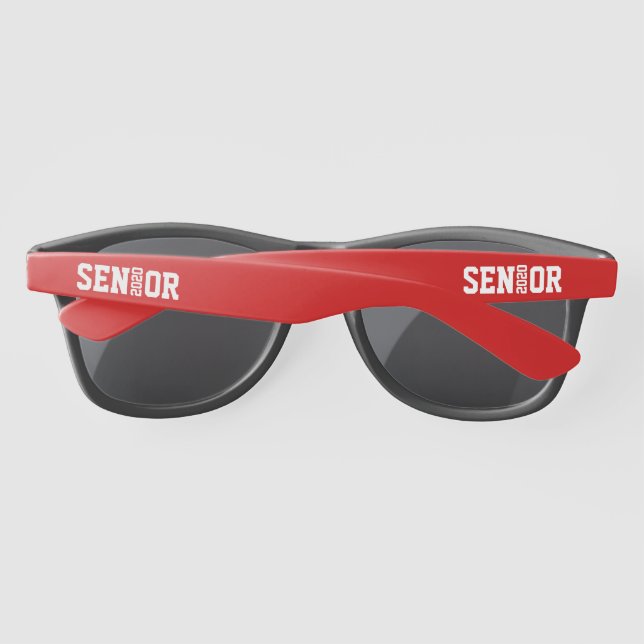 Modern Graduation Senior Block Letter Class 2020 Sunglasses (Back)