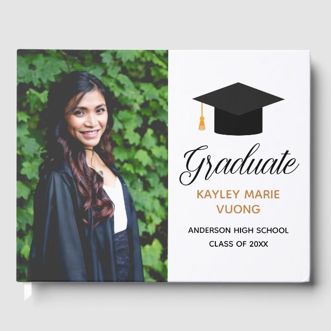 Modern Graduation Senior Graduate Photo Guest Book (Front)