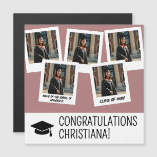 Modern Graduation Snapshot Style Magnetic Card