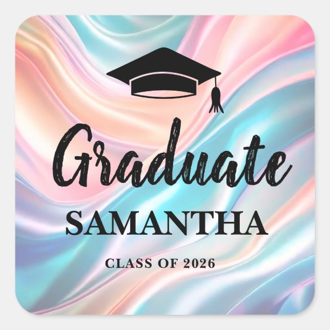 Modern  Graduation  Square Sticker (Front)
