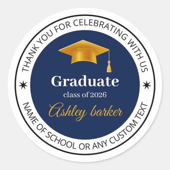 Modern Graduation Sticker | Custom  (Front)