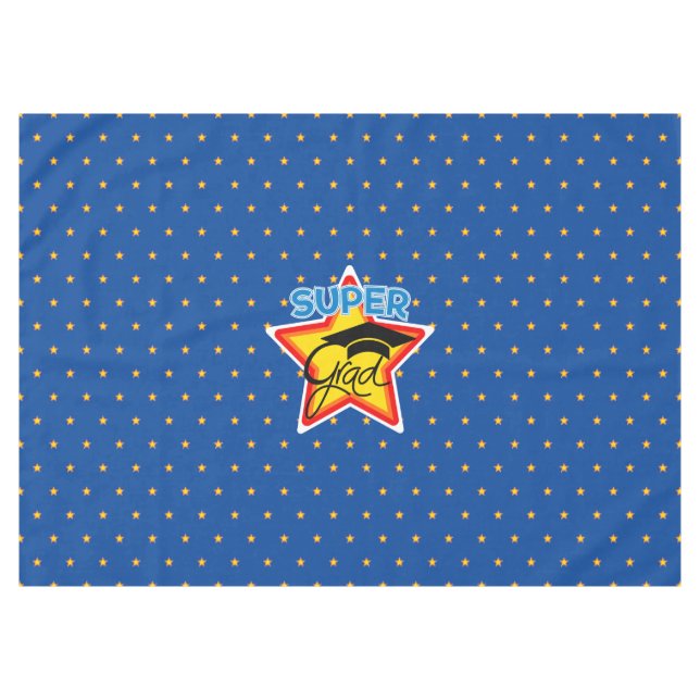 Modern Graduation Super Grad Logo Tablecloth (Front (Horizontal))
