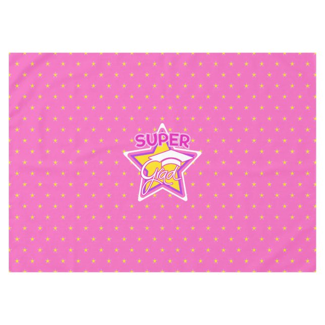 Modern Graduation Super Grad Pink Tablecloth (Front (Horizontal))