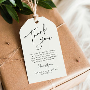 Modern Graduation Thank You Favour Tag
