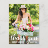 Modern Graduation Thank You Photo W (Blank Back)