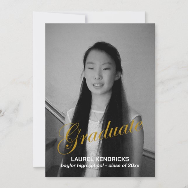 Modern Graduation Two Photos - Announcement (Front)