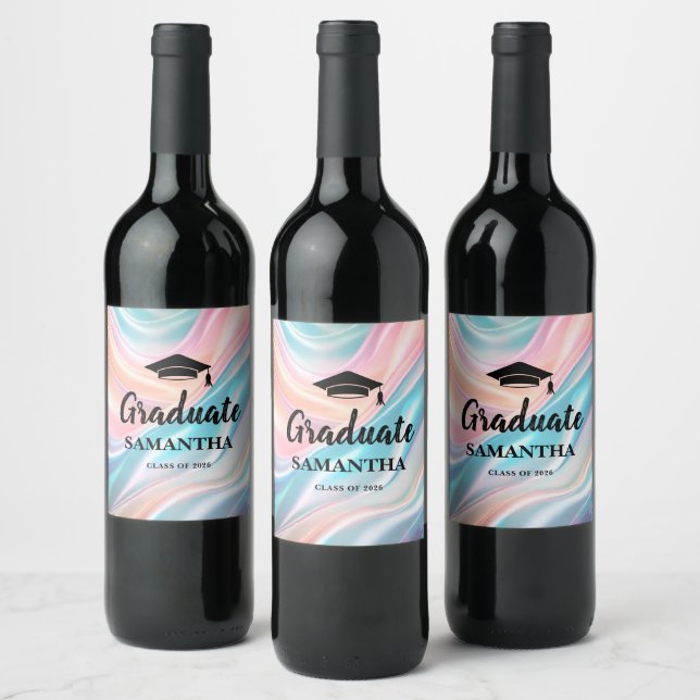 Modern  Graduation  Wine Label (Bottles)