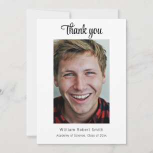 Modern Graduation with Masculine Vibe Personalise  Thank You Card