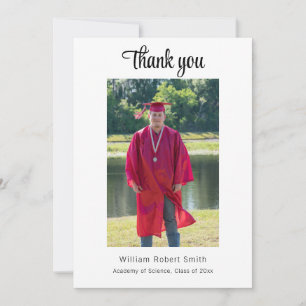 Modern Graduation with Masculine Vibe Personalise  Thank You Card
