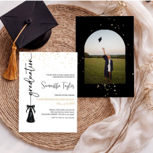 Modern Graduation with Photo Invitation