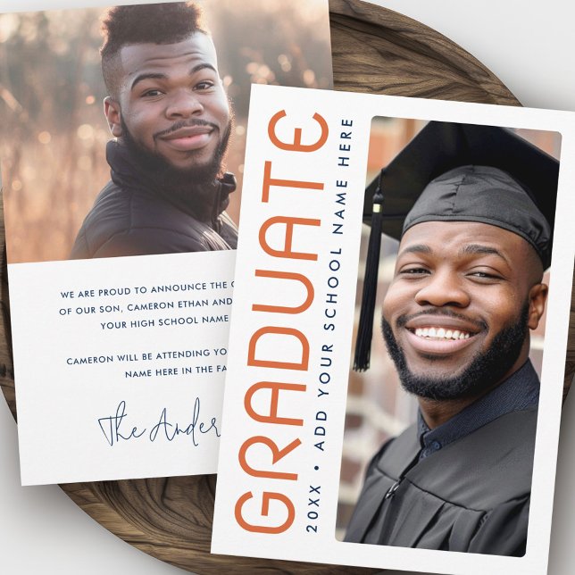 Modern graduation year photo graduate announcement (Modern graduation year photo graduate announcement)