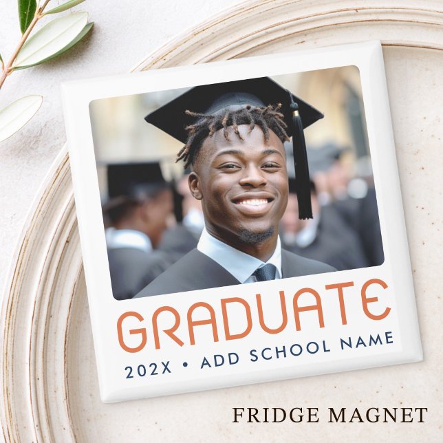 Modern graduation year photo graduate magnet (Modern graduation year photo graduate magnet)
