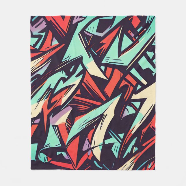 Modern Graffiti Fleece Blanket (Front)