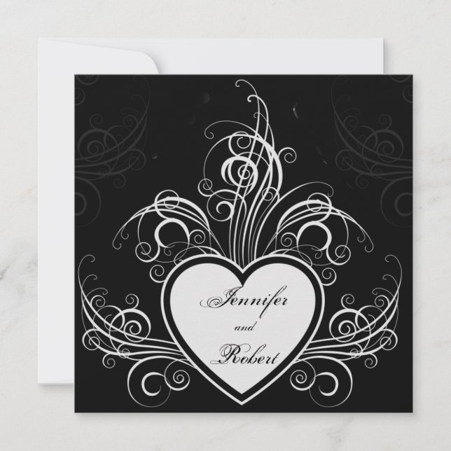 Modern Graffiti Heart Wedding Invitation (Front)