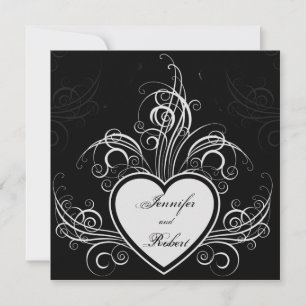 Modern Graffiti Heart Wedding Invitation