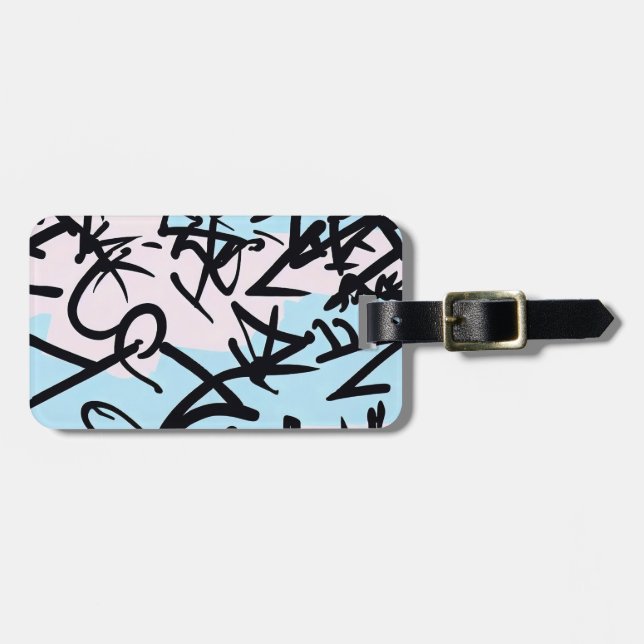 Modern Graffiti Luggage Tag (Front Horizontal)