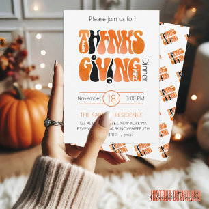 Modern Graffiti Thanksgiving party Invitation