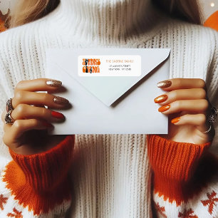 Modern Graffiti Thanksgiving Return Address Label