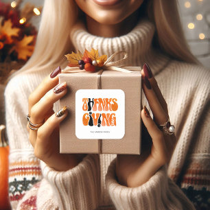 Modern Graffiti Thanksgiving Square Sticker