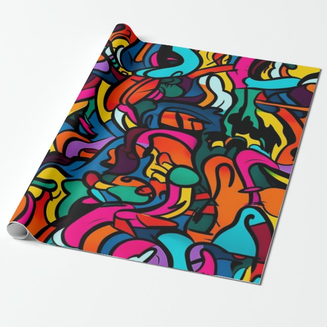 Modern Graffiti  Wrapping Paper (Unrolled)