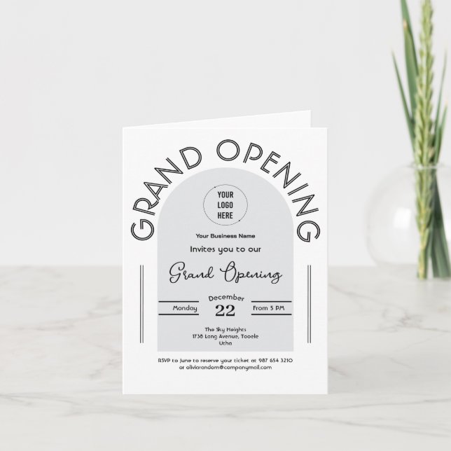 Modern Grand Opening business Invitation (Front)
